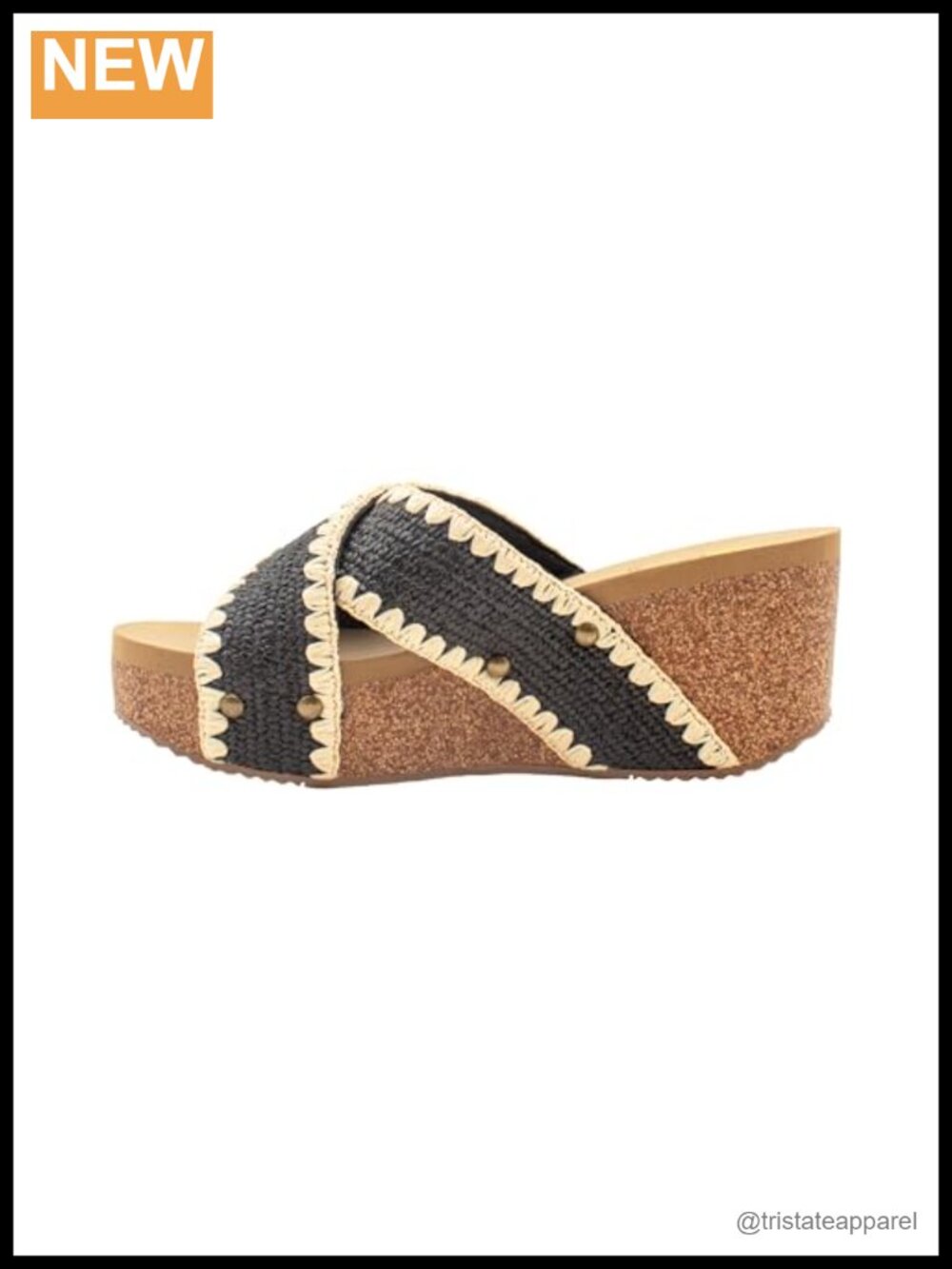 Cork Wedge Criss Cross Ankle Strap Open Toe Sandals